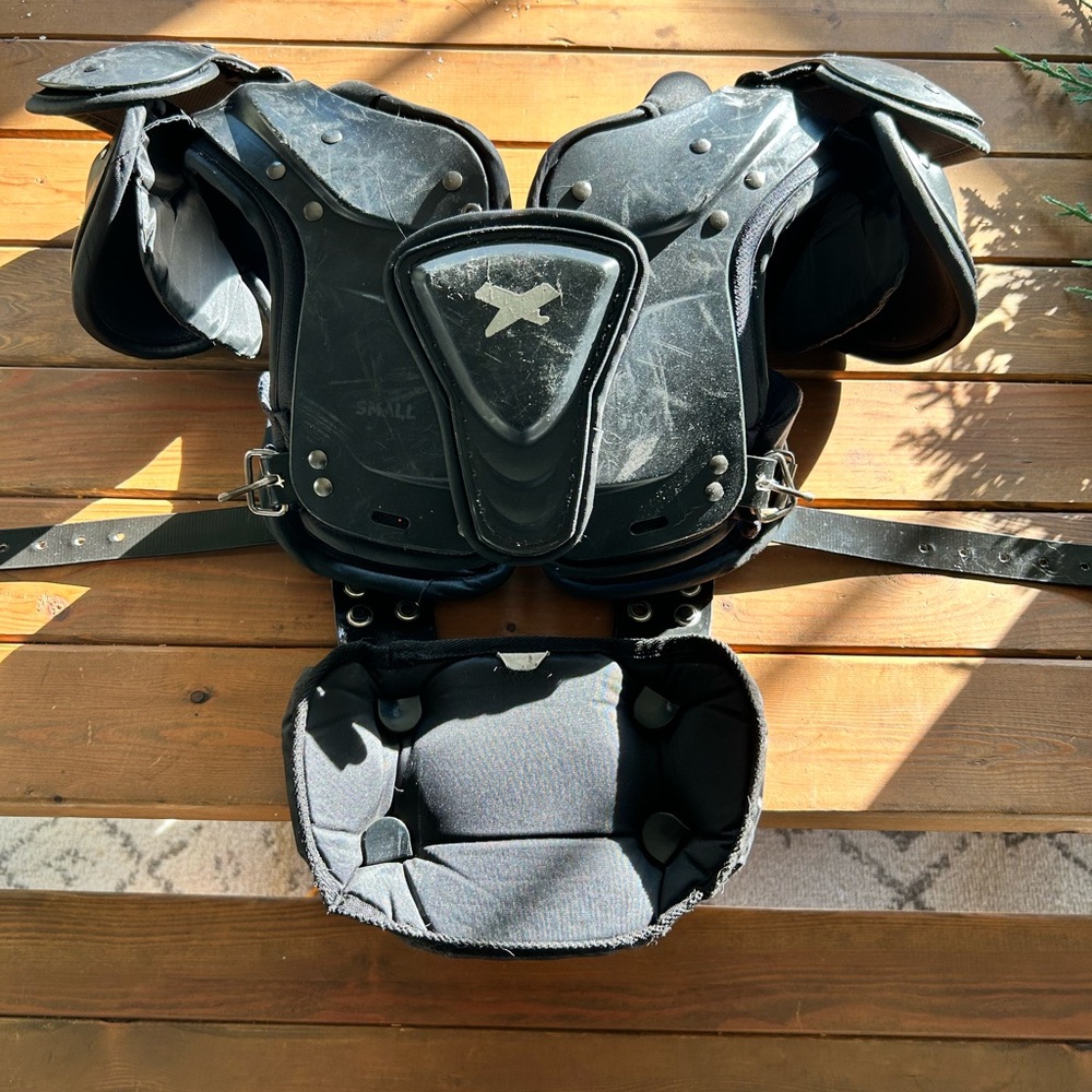 XENITH football pads and back plate- used condition XS